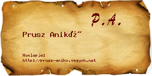 Prusz Anikó névjegykártya